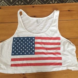 American Apparel Cropped American flag tank